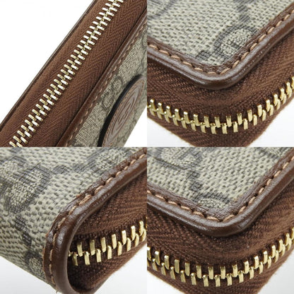 Gucci Long Wallet 673003 Interlocking G Gg Supreme Canvas Beige Brown Round