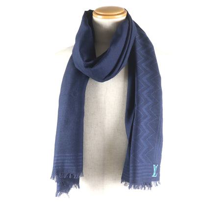 Louis Vuitton 2022 Louis Vuitton Etoile Lv Zigzag Silk Blend Logo Embroidered Large Stole/Scarf