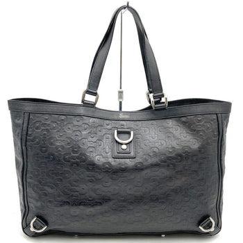 Gucci 293580 Abby Tote Bag Horsebit Pattern Black Leather