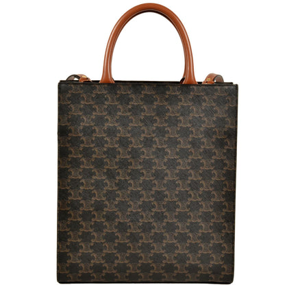Celine Vertical Cabas Tote Bag Pvc Coated Canvas Leather Shoulder