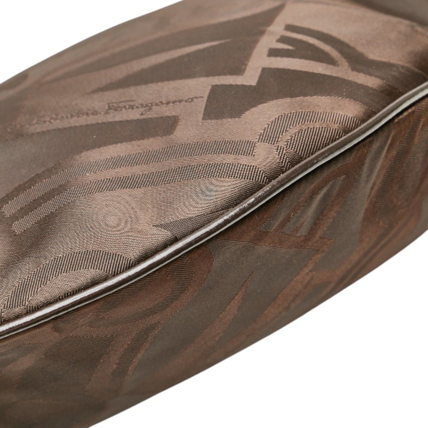 Salvatore Ferragamo One-Shoulder Bag Brown Nylon Leather