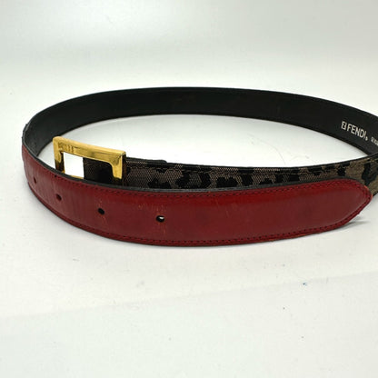 Fendi Leopard Belt Brown/Red Goldhardware