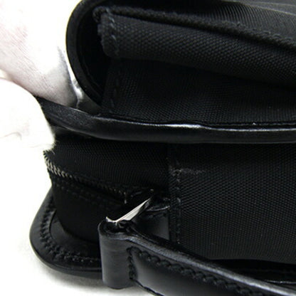 Gucci Second Bag 108844 Black Nylon Canvas Leather Clutch