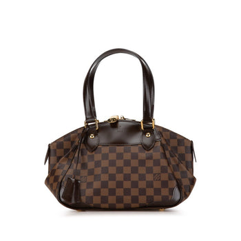 Louis Vuitton Damier Verona Pm Handbag N41117 Brown Pvc Leather