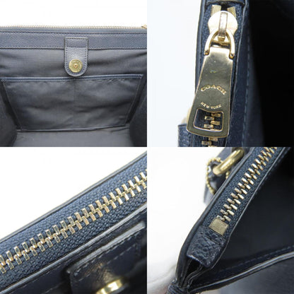Coach Handbag Crosby Carryall F14928 Leather Navy Shoulder Bag