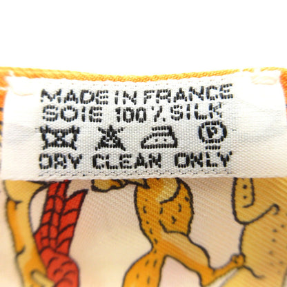 Herms Twilly Alphabet 3 Forest Animals Scarf/Muffler Silk Orange/Cream/Red 1119 Hermes