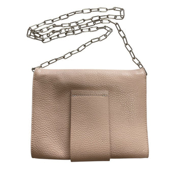 Maison Margiela Mm6 Grained Leather Chain Shoulder Bag In Pink Beige