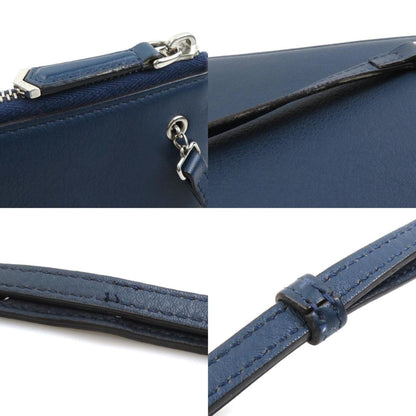 Fendi Shoulder Bag Bug Monster Leather Navy