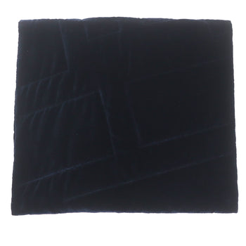 Hermes 100% Silk H Motif Velour Logo Quilted Padded Large Scarf Blanket Shawl Navy Made In France