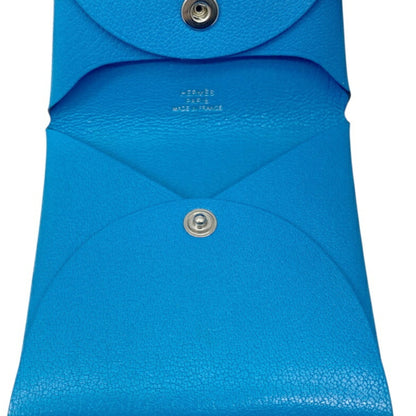 Hermes Bastia Blue Chevre B Stamp 2023 Wallet/Coin Case Coin Purse Leather Goods