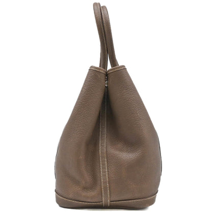 Hermes Garden Pm Handbag Tote Bag Leather Negonda Etoupe #?K