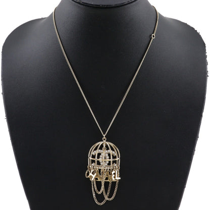 Chanel Chanel Birdcage Necklace Mtiers D'Art Collection Gold Plated X Rhinestone 2020 Champagne