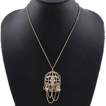Chanel Chanel Birdcage Necklace Mtiers D'Art Collection Gold Plated X Rhinestone 2020 Champagne