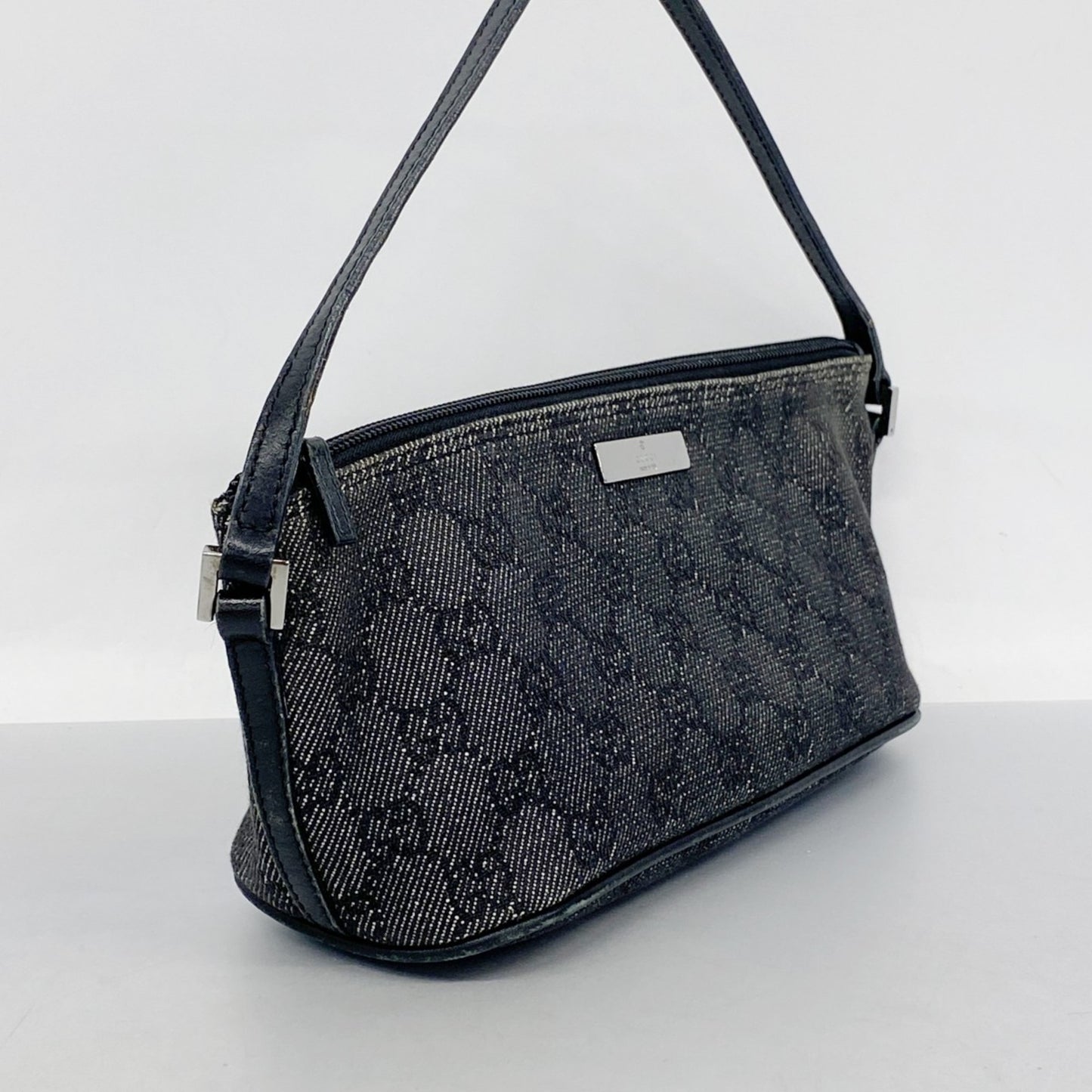 Gucci Pouch 07198 Denim Gray Black