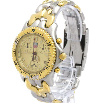 Tag Heuer Sel Chronograph Gold Plated Steel Watch Cg1121Polished