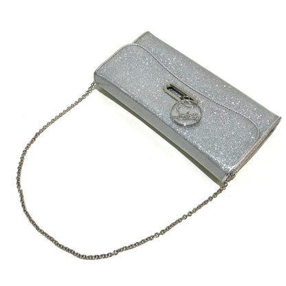 Christian Louboutin 1145132 Glitter 2Way Chain Shoulder Bag Clutch Bag Silver Silverhardware