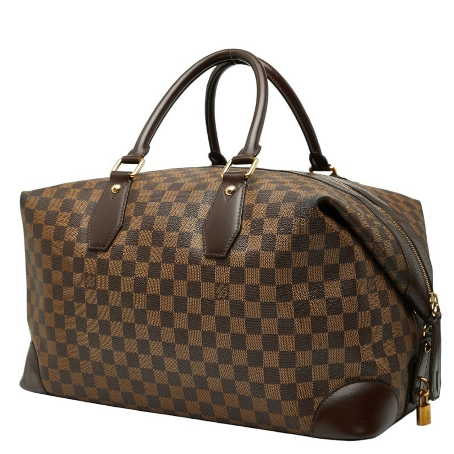 Louis Vuitton Damier Vase Lav Boston Bag N41537 Brown Leather