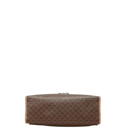 Celine Macadam Handbag In Brown Leather