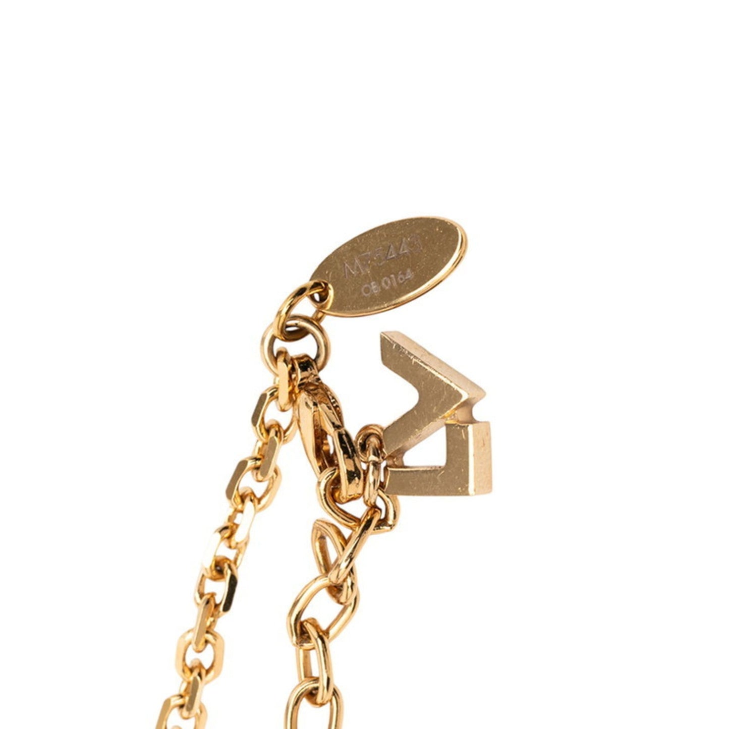 Louis Vuitton Charmy Pearl Monogram Flower Pendant Necklace M75443 Gold Plated