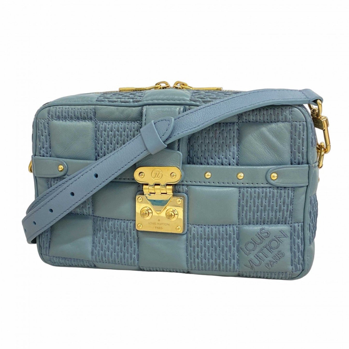 Louis Vuitton Damier Giant Troca Pm Shoulder Bag M59115 Glacier Blue
