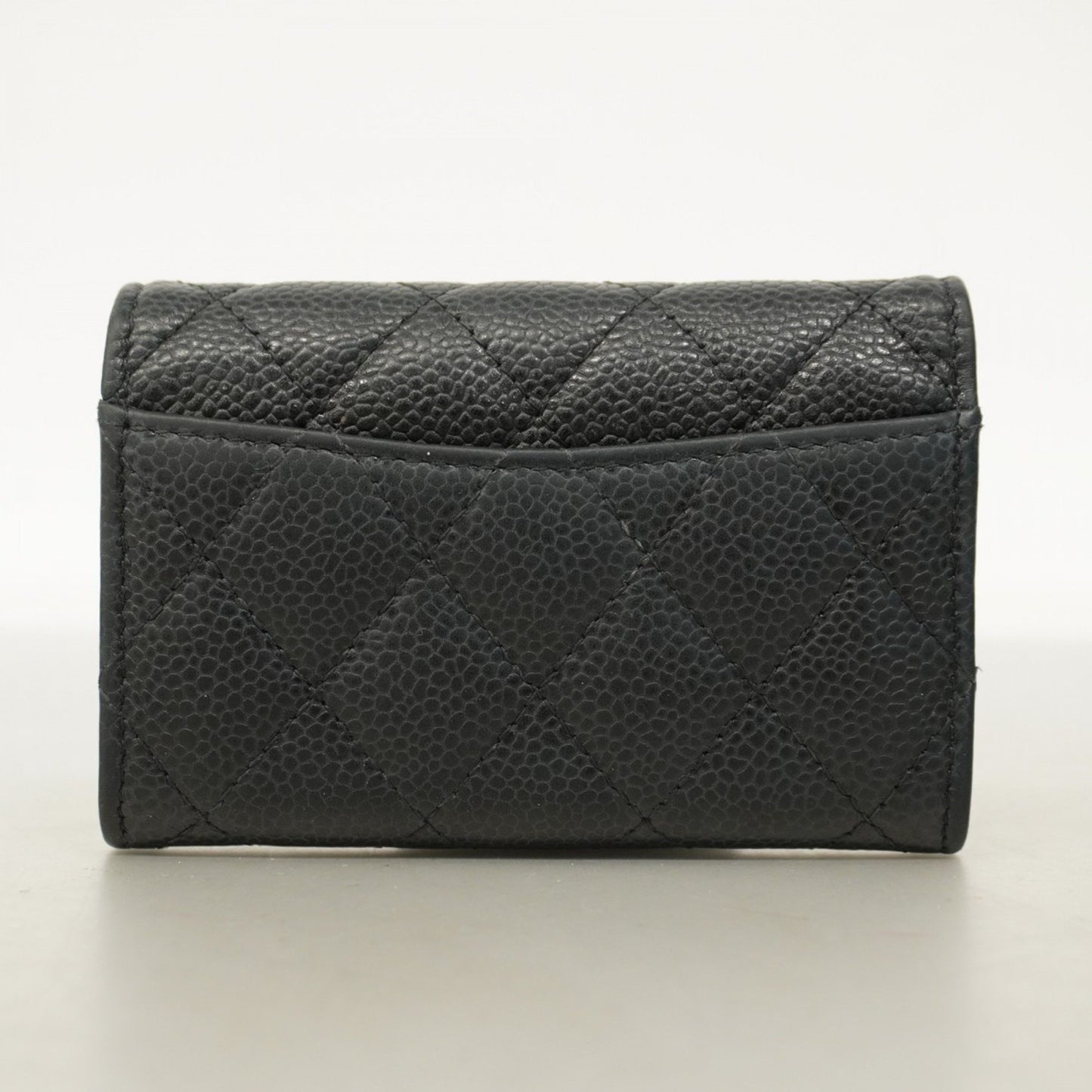 Chanel Matelasse Business Card Case In Caviar Leather