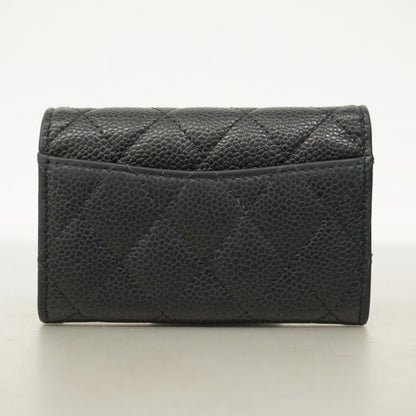 Chanel Matelasse Business Card Case In Caviar Leather
