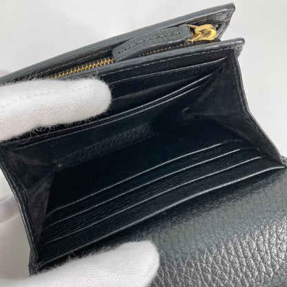 Gucci 598587 Gg Supreme Compact Wallet Folded Wallet Beige Black
