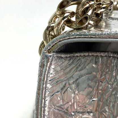 Christian Dior Small Flap Bag Bag Chain Shoulder Shoulder Bag Silver Goldhardware