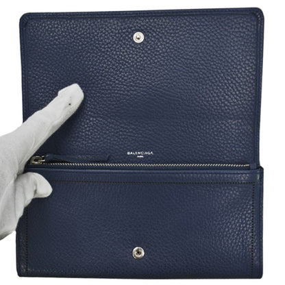 Balenciaga Balenciaga Long Wallet Navy Leather Folio