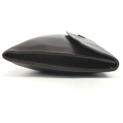 Hermes Vintage Logo Bag Pouch Flap Second Clutch Leather
