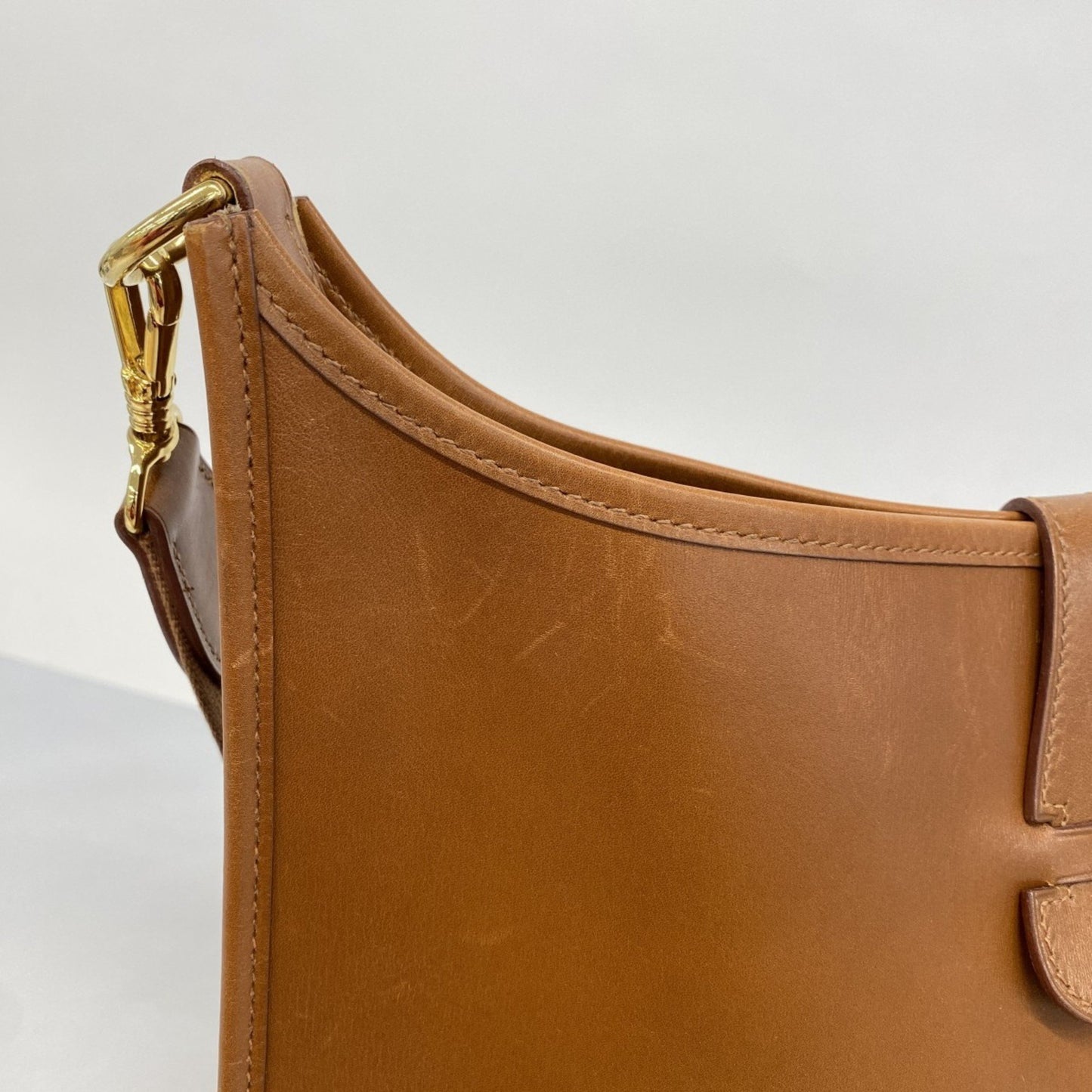 Hermes Herms Evelyn 1 Shoulder Bag In Box Calf Noisette