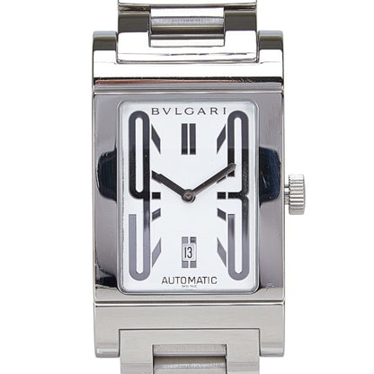 Bvlgari Rettangolo Watch Rt45S Automatic White Dial Stainless Steel