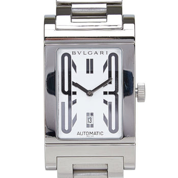 Bvlgari Rettangolo Watch Rt45S Automatic White Dial Stainless Steel