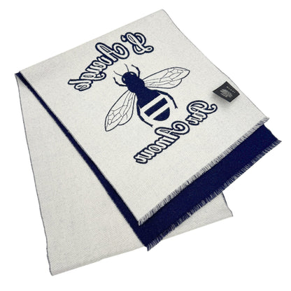 Gucci Beestar Scarf In Navy And White For Men Women