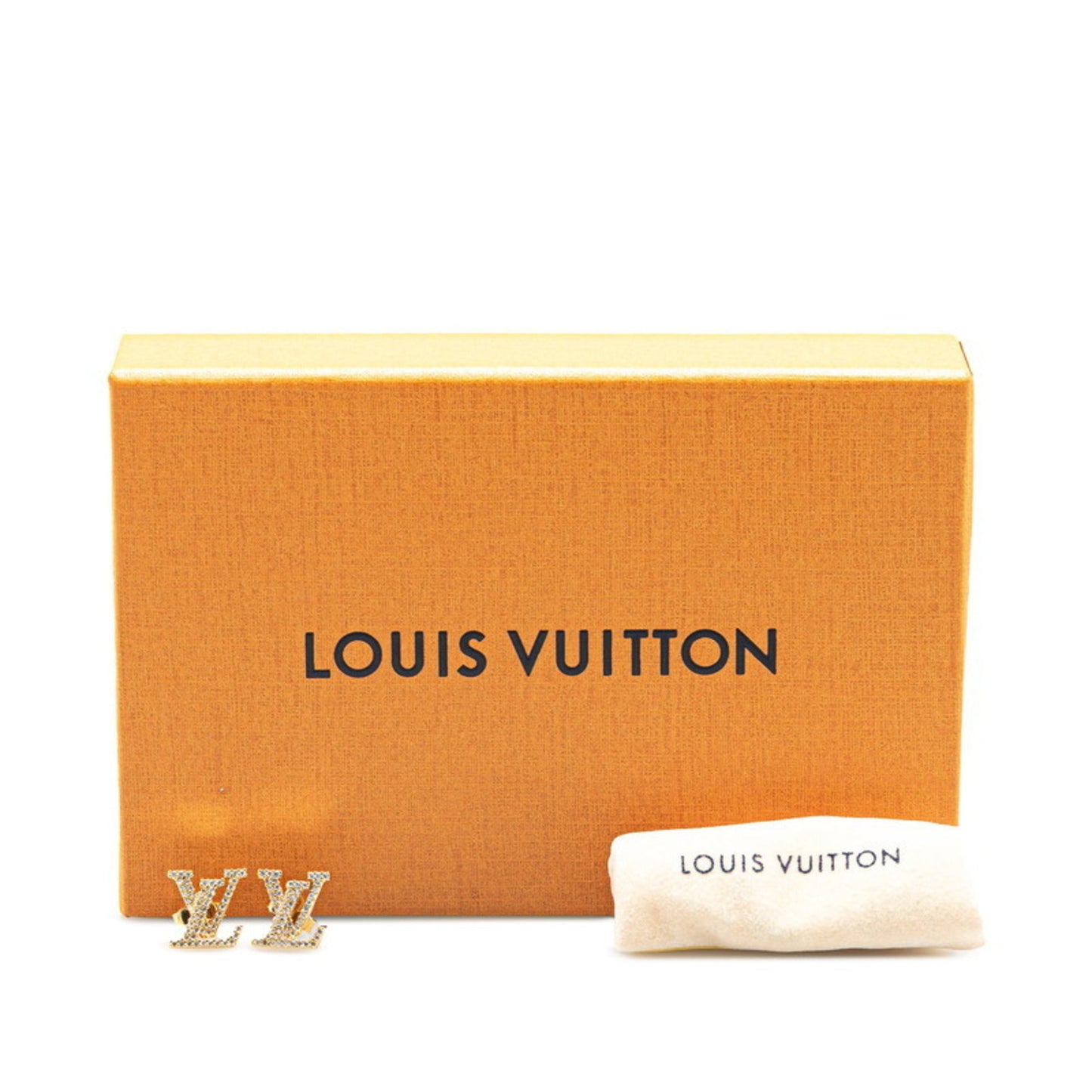 Louis Vuitton Lv Iconic Strass Earrings M00609 Gold Plated Rhinestones