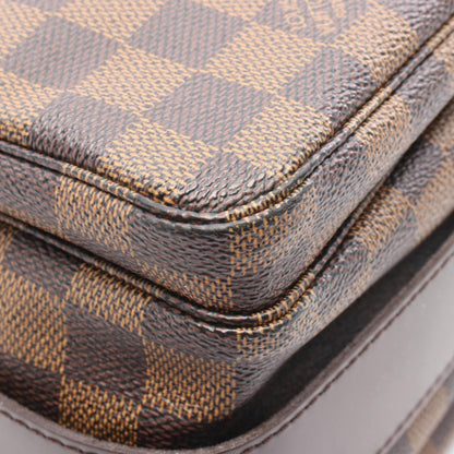 Louis Vuitton Naviglio Shoulder Bag Coated Canvas Leather Damier