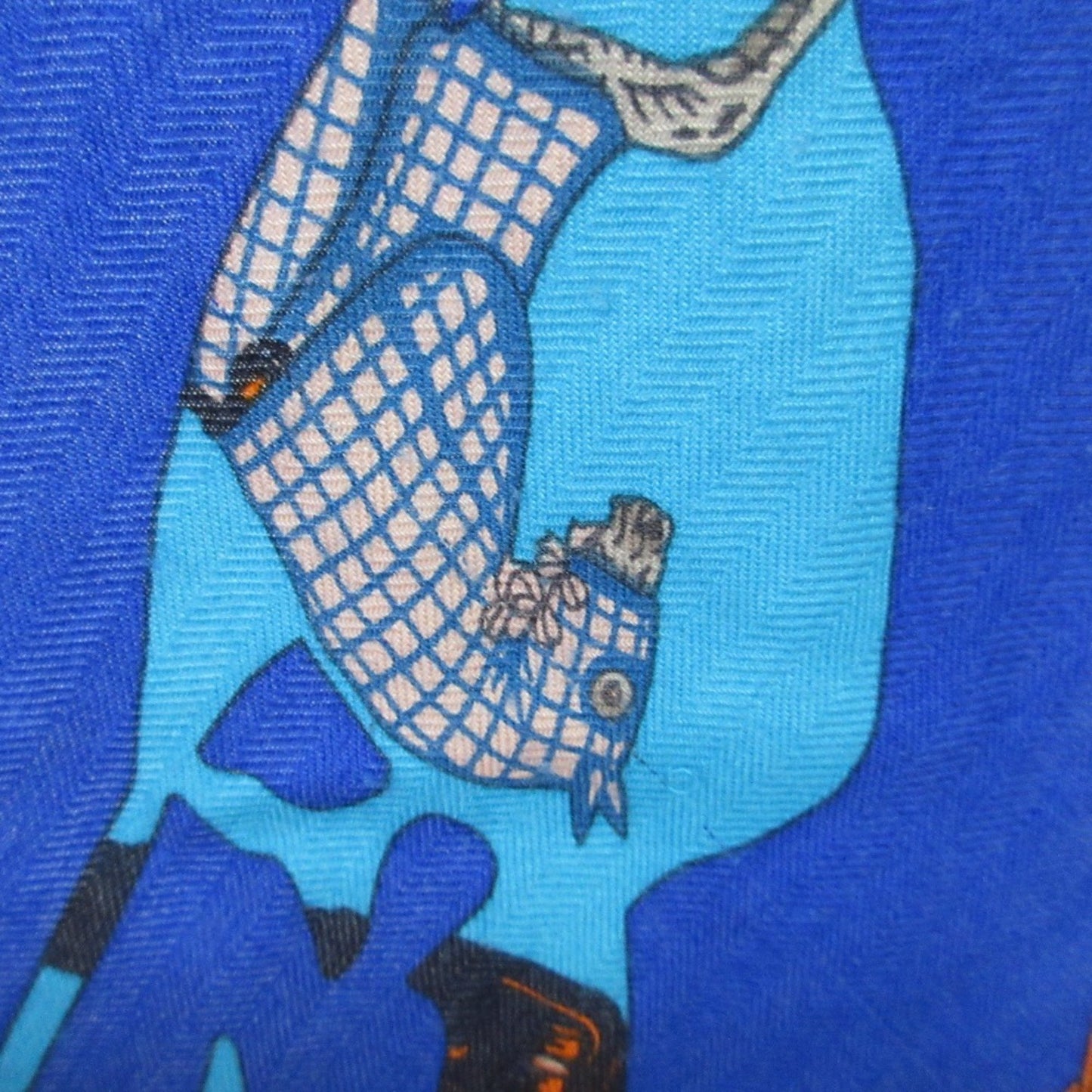 Hermes Tout En Carre "It'S All In The Carr" Lozenge Deformed Diamond Scarf/Muffler Blue