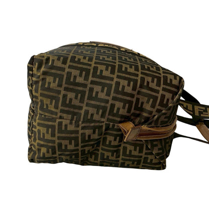 Fendi Zucca Ff Pattern Leather And Nylon Tote Bag/Boston Bag