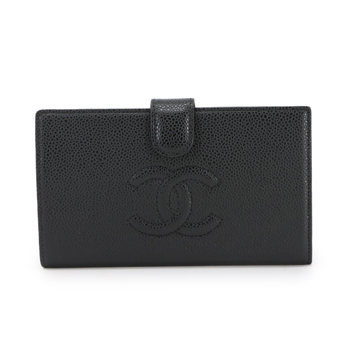 Chanel Caviar Leather Bifold Long Wallet In Black (A13498)