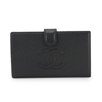 Chanel Caviar Leather Bifold Long Wallet In Black (A13498)