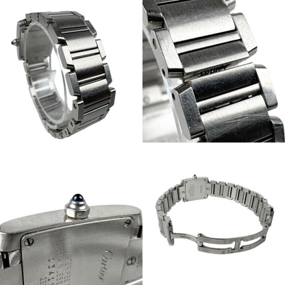 Cartier Watch Tank Francaise Sm Stainless Steel Silver X White