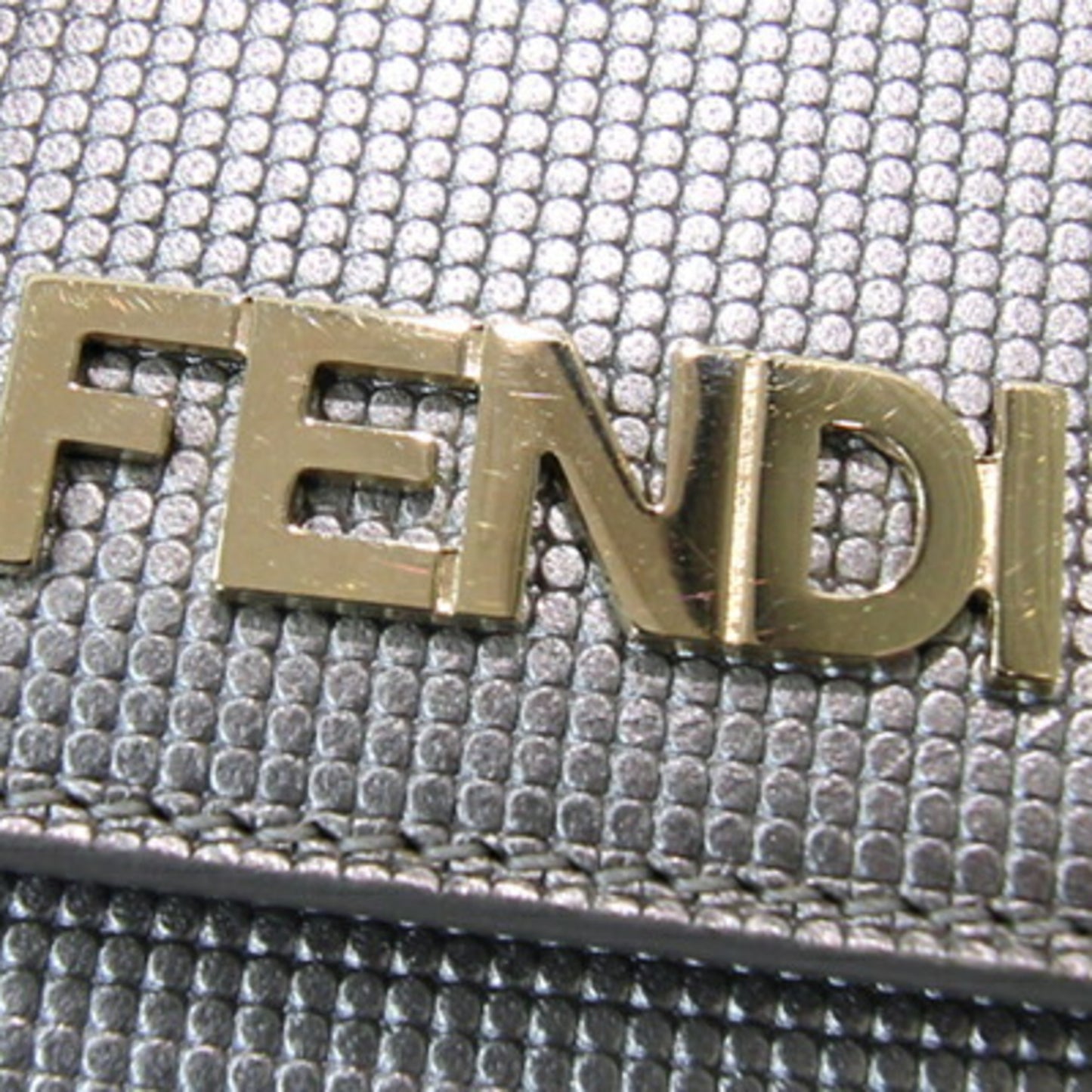Fendi 6-Ring Key Case 8Ap079 Silver Leather