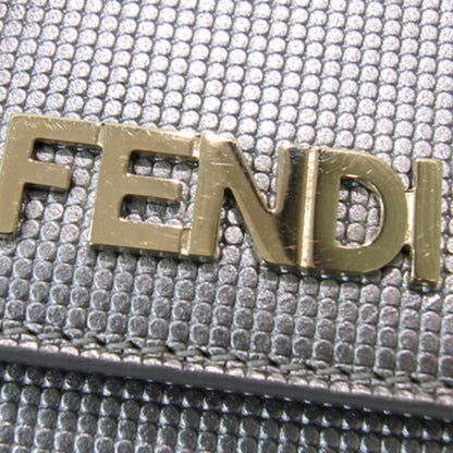 Fendi 6-Ring Key Case 8Ap079 Silver Leather