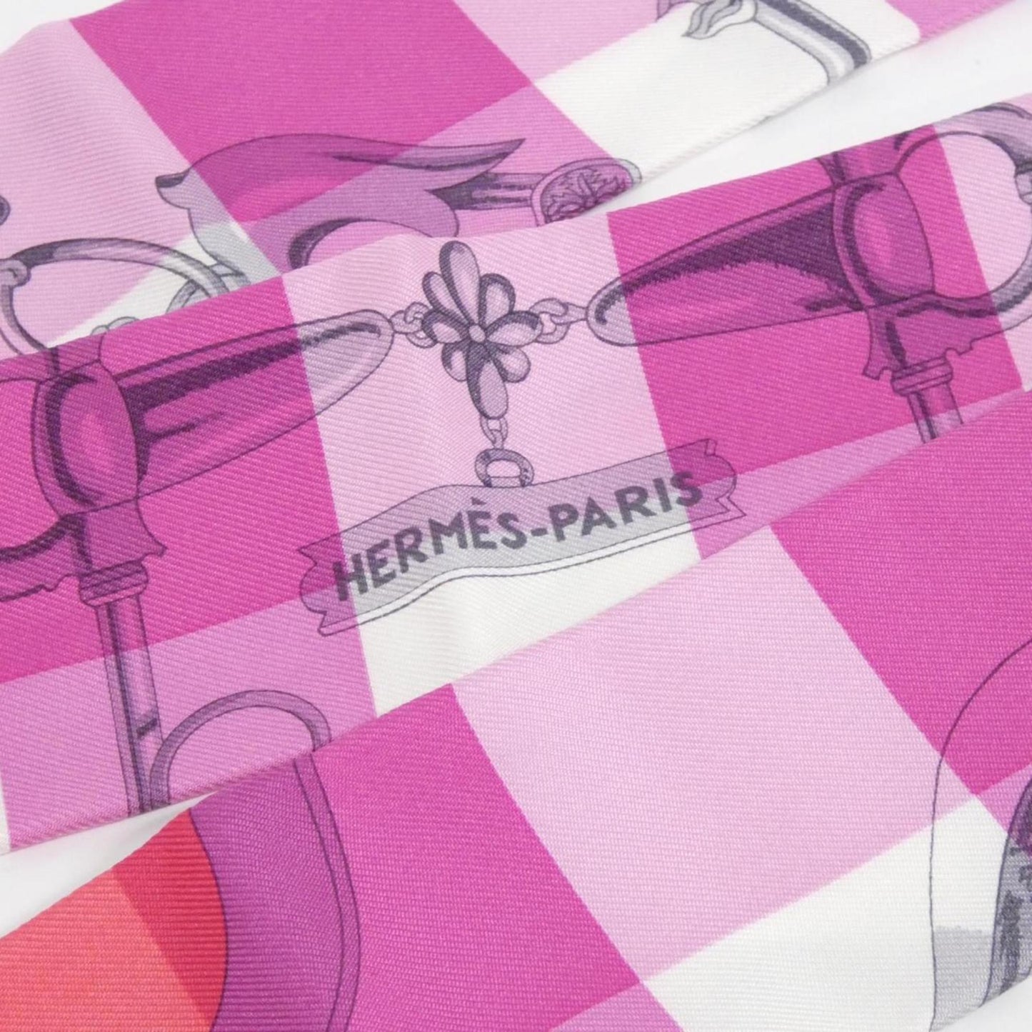 Hermes Mors Et Gourmettes Vichy Twilly Scarf 063206S