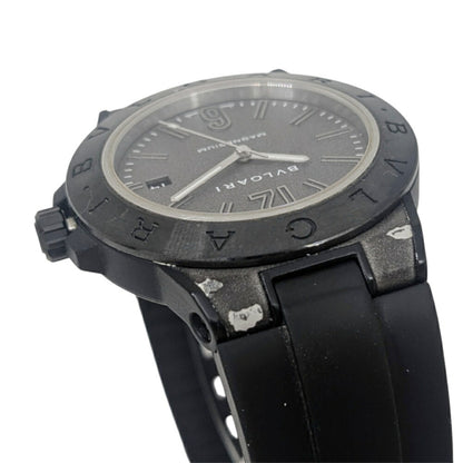 Bvlgari Diagono Magnesium Date Ceramic Gray Dial Rubber Black Automatic