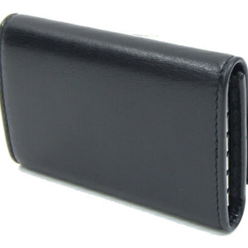 Gucci 6-Key Case Interlocking G 115225 Black Leather Key Ring