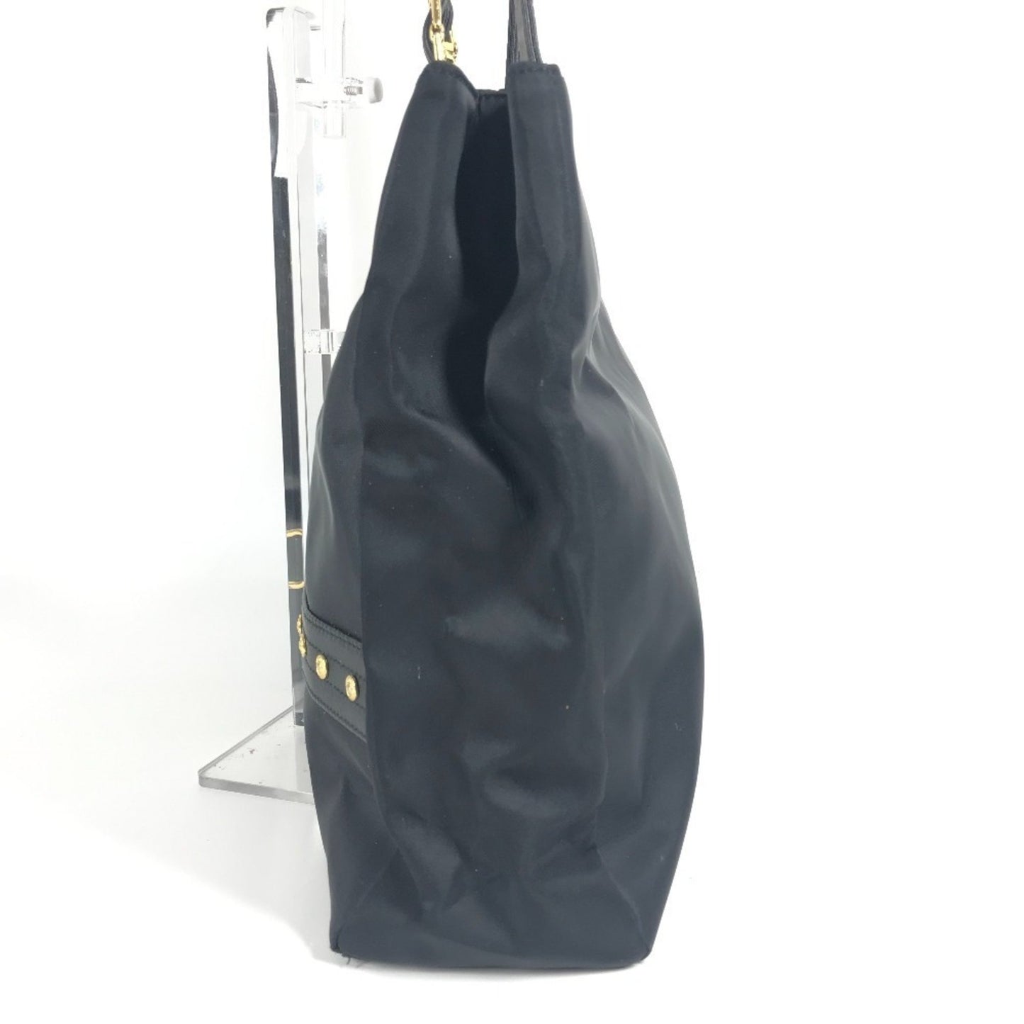 Versace Logo Sunburst Tote Bag With Chain Shoulder In Nylon/Leather