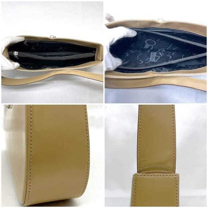 Salvatore Ferragamo Bag Ec-23056 Beige Gancini Calf Leather Dd 21 82 C3 Handbag Metal Fittings