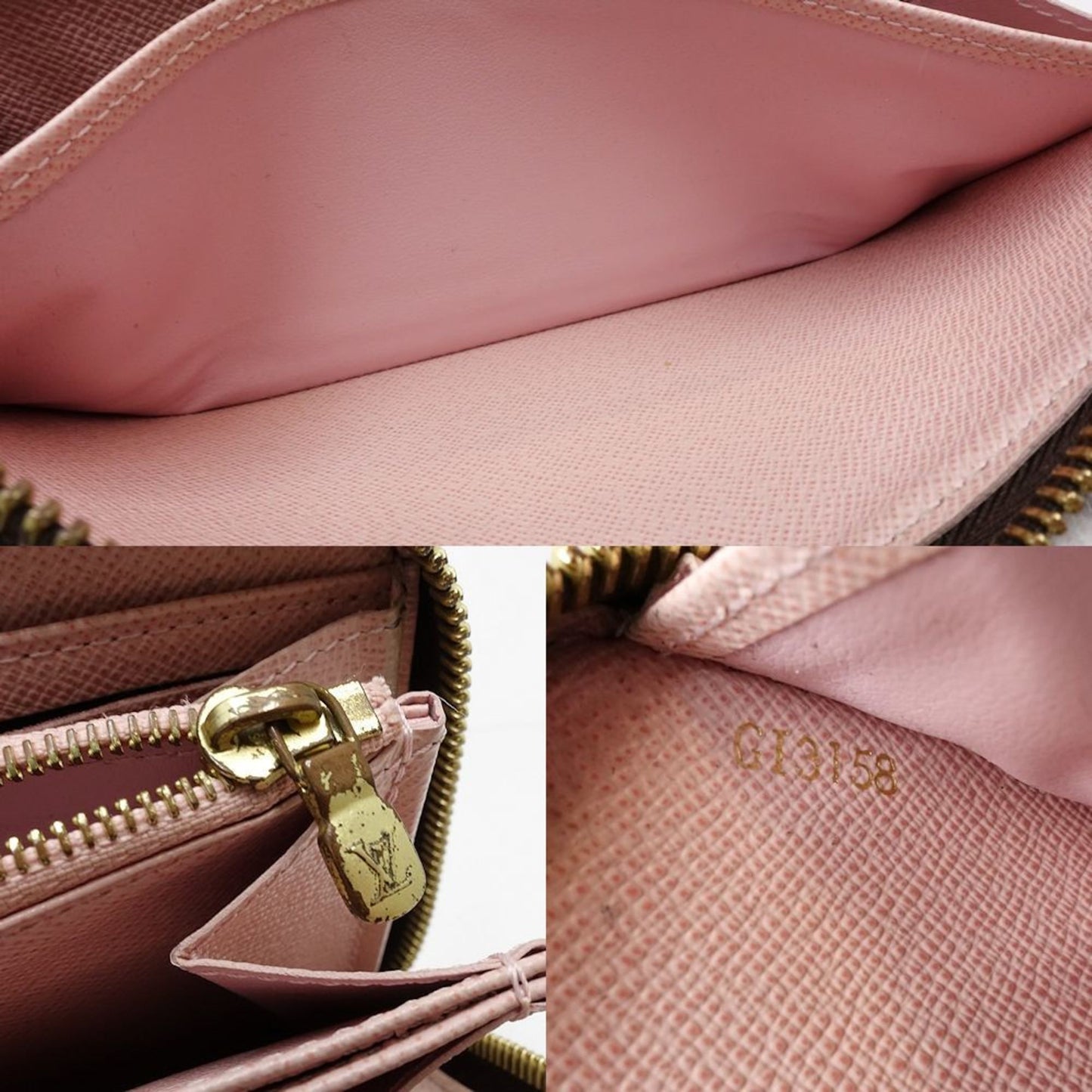 Louis Vuitton Louis Vuitton Damier Long Wallet N60046 Zippy Ebene Rose Ballerine 180832
