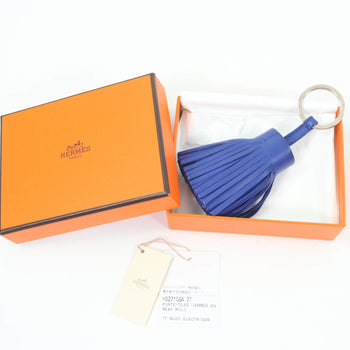 Hermes Carmen Anjou Miro Silver Hardware Key Ring Bag Charm Blue Electric With Box